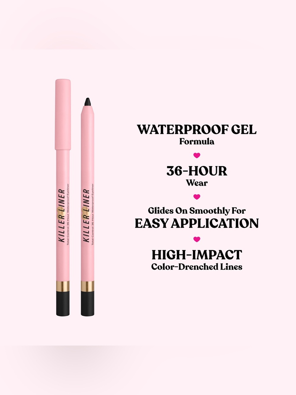 Too Faced Killer Eyeliner Duo - Kajal & 36 Hr Gel Waterproof Liner - Black, NEW - Picture 4 of 12